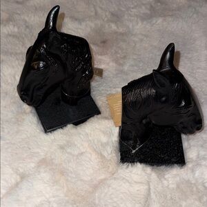7”X4” dark stone horse head bookend / NEW